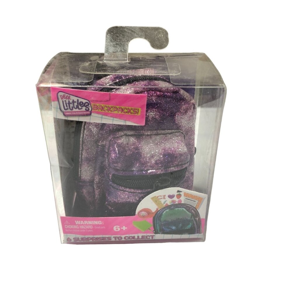 Real Littles Backpacks Surprises Collectible Silver Purple White Glitter Ages 6+